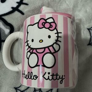 Sanrio Hello Kitty Pink and White Striped Mug
